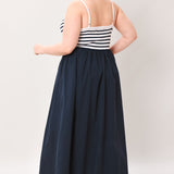PARIS STRIPE CUTOUT MIDI DRESS