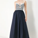 PARIS STRIPE CUTOUT MIDI DRESS