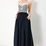 PARIS STRIPE CUTOUT MIDI DRESS