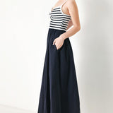 PARIS STRIPE CUTOUT MIDI DRESS