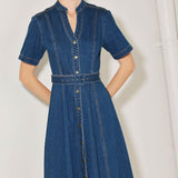 SATURN STREET DENIM MIDI DRESS