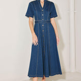 SATURN STREET DENIM MIDI DRESS