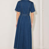 SATURN STREET DENIM MIDI DRESS