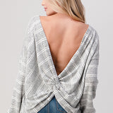 Super Soft Twist Back Stripe Shirt, Hashttag