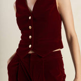 COY CHARM VELVET VEST, Flying Tomato