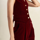 COY CHARM VELVET VEST, Flying Tomato
