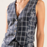 TRAVELING FAR NAVY SEQUIN VEST, Flying Tomato