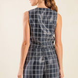 TRAVELING FAR NAVY SEQUIN VEST, Flying Tomato