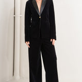 MIDNIGHT TUX WOVEN VELVET BLAZER, Flying Tomato (online only)