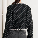 NOIR LINEAR SWEATER KNIT JACKET, Flying tomato (online only)