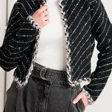 NOIR LINEAR SWEATER KNIT JACKET, Flying tomato (online only)