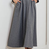 WOVEN MIDI CIRCLE SKIRT, Flying Tomato (Online only)