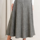 CITY CHECKLINE WOOLEN WOVEN MIDI SKIRT, Flying Tomato (online only)