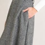 CITY CHECKLINE WOOLEN WOVEN MIDI SKIRT, Flying Tomato (online only)