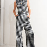 METRO ICON WOVEN HOUNDSTOOTH PANTS, Flying Tomato (online only)