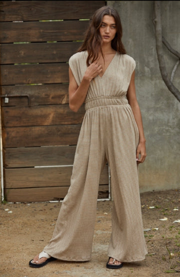 Striped Elasic Jumpsuit, By Together