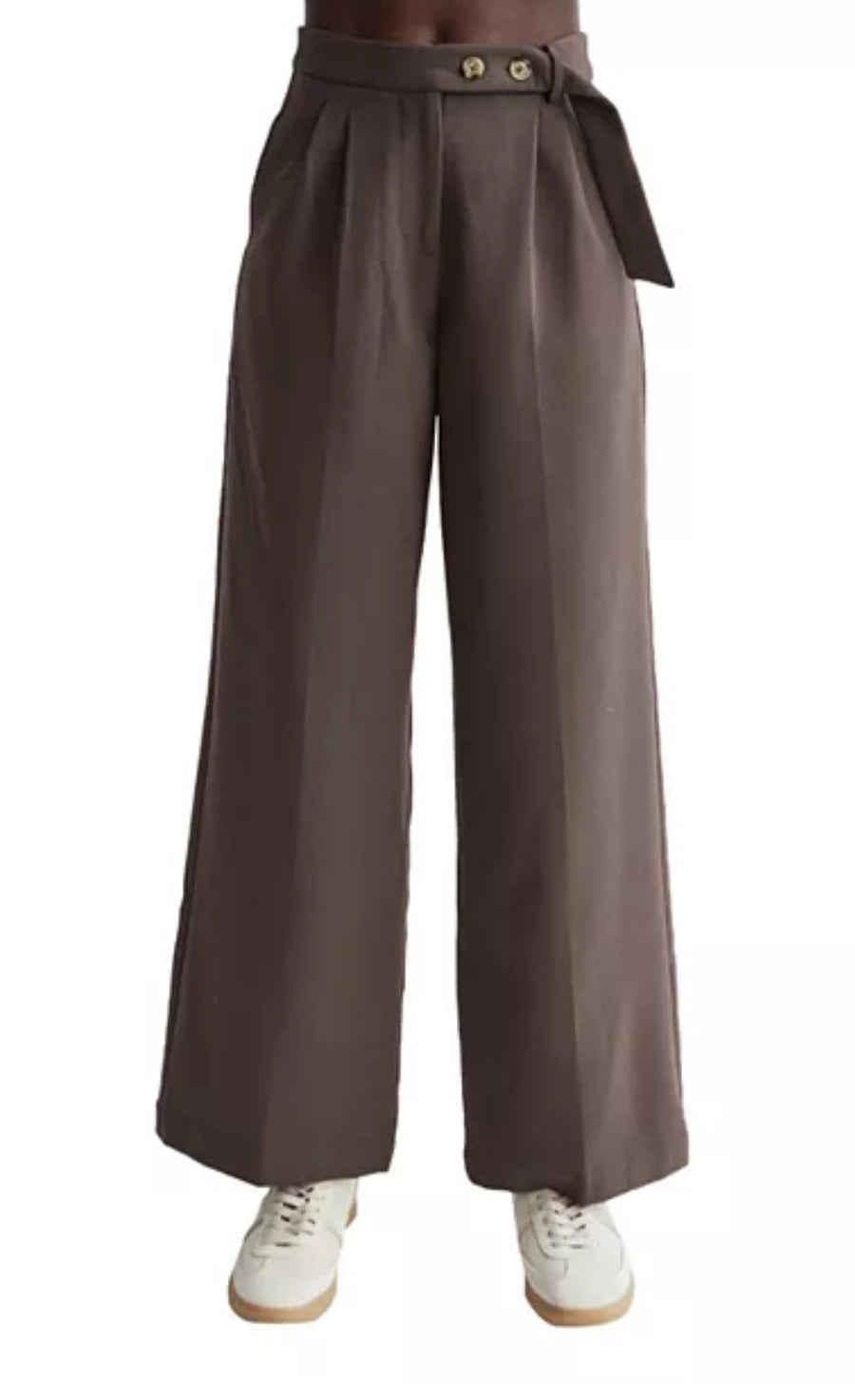 Crescent -Shayne Wide Leg Trousers in Stone