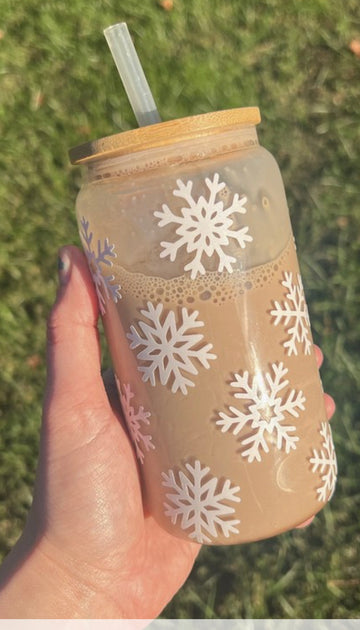 Snowflake Glass Can