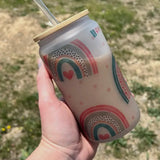Boho Rainbow Glass Can