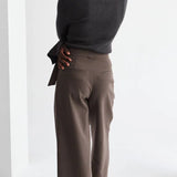 Crescent - Shayne Wide Leg Trousers in Stone