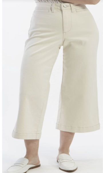 Wide Leg Twill Pant, Natural, by OAT