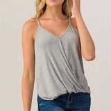 Hashttag Surplice Stretch Tank (grey)