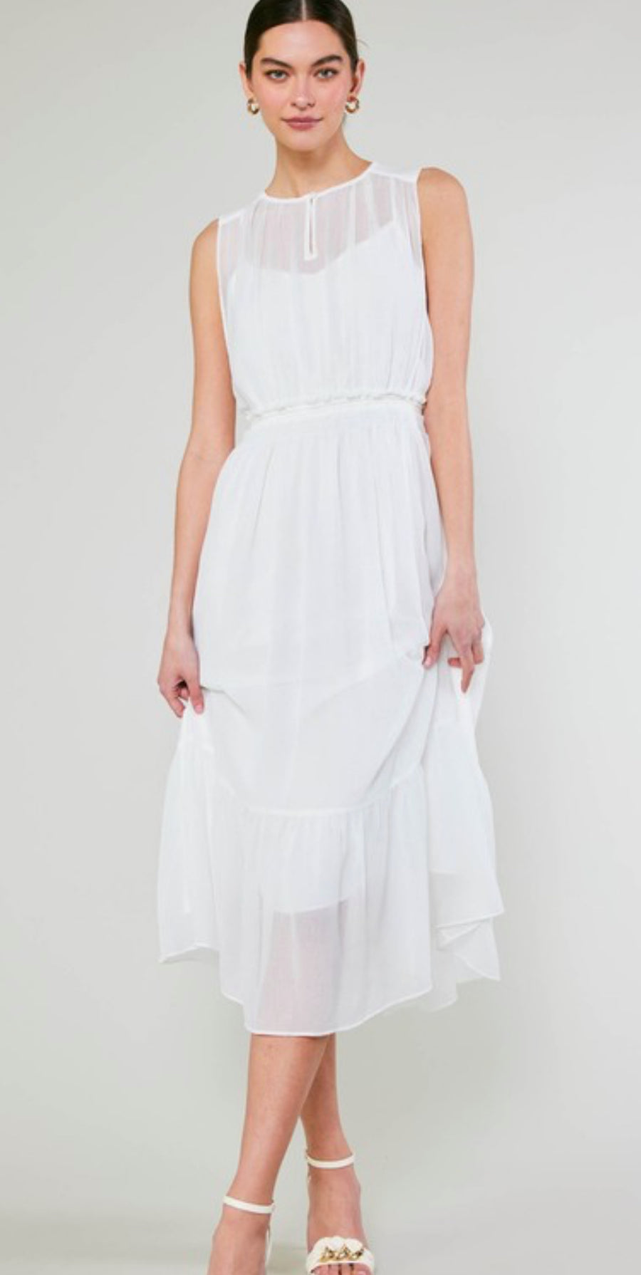 White Sleeveless Dress, Current Air