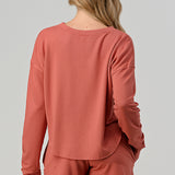 Garment Dyed Long Sleeved Top and Short Set, by Hashttag