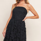 CAREFREE NIGHTS BLACK LACE MIDI DRESS, Flying Tomato