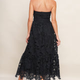 CAREFREE NIGHTS BLACK LACE MIDI DRESS, Flying Tomato