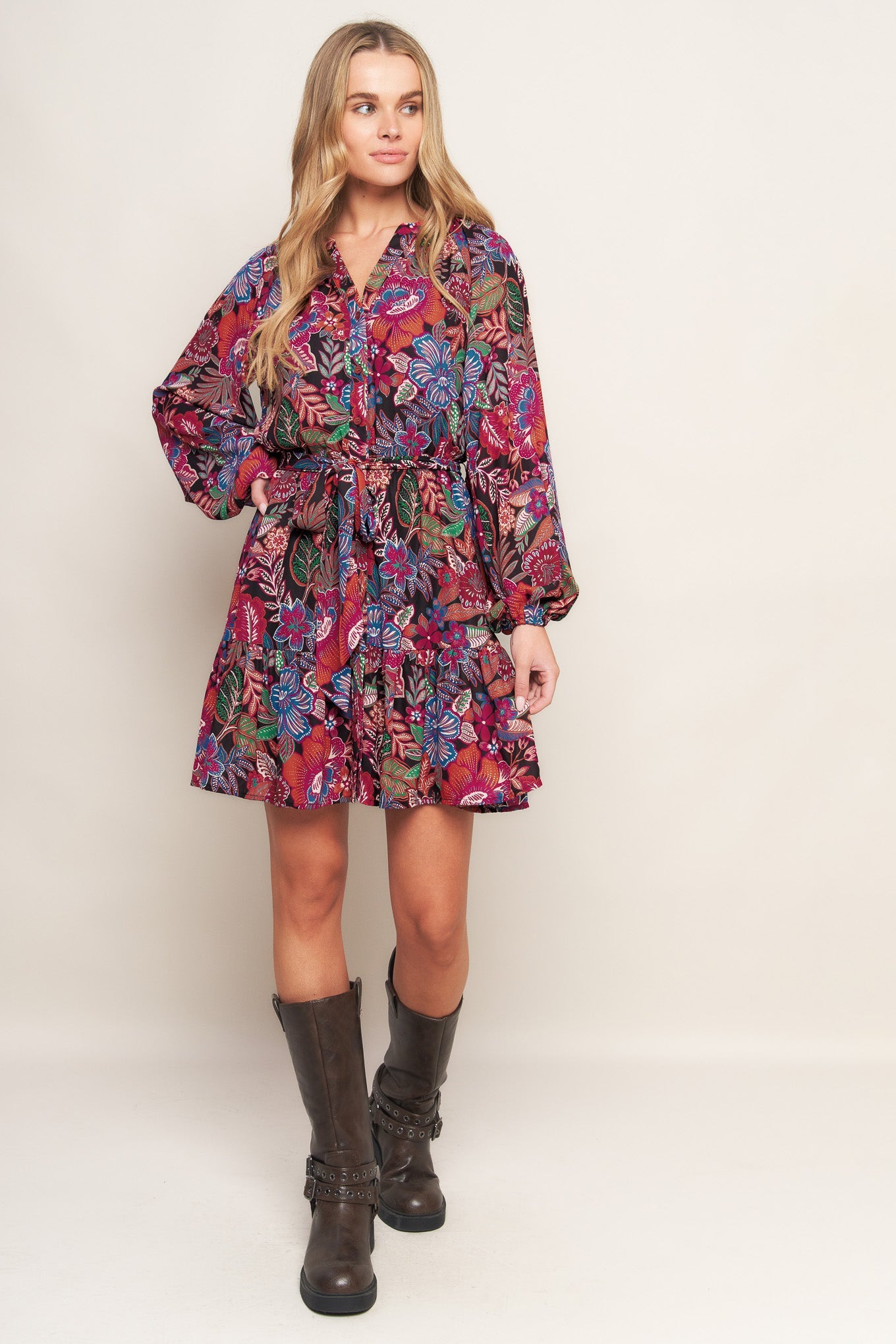 FLORAL BLISS WOVEN MINI DRESS , Flying Monkey (online only)