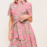 SWEET CAMELLIA PINK WOVEN MIDI DRESS, Flying Tomato (online only)
