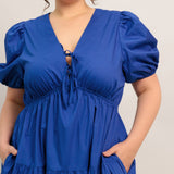 SUMMER GLOW ROYAL BLUE WOVEN MAXI DRESS, Flying Tomato