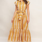 DESERT BLOOM WOVEN MIDI DRESS , Flying Tomato