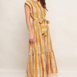 DESERT BLOOM WOVEN MIDI DRESS , Flying Tomato