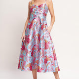 ELEVATED GARDEN WOVEN MIDI DRESS