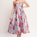 ELEVATED GARDEN WOVEN MIDI DRESS