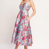 ELEVATED GARDEN WOVEN MIDI DRESS