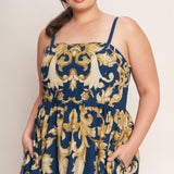 IMPERIAL BLOOM BLUE WOVEN MIDI DRESS, Flying Monkey (online only)