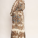BOHEMIAN TAPESTRY BROWN WOVEN MAXI DRESS, Flying Money (online only)