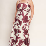 WINE BLOOM POWER MESH MIDI DRESS , Flying Tomato (online only)