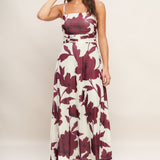 WINE BLOOM POWER MESH MIDI DRESS, Flying Tomato