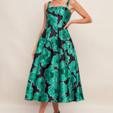 ROYAL BAROQUE WOVEN MIDI DRESS, Flying Tomato