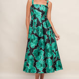 ROYAL BAROQUE WOVEN MIDI DRESS, Flying Tomato