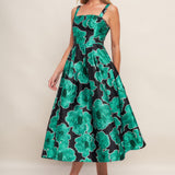 ROYAL BAROQUE WOVEN MIDI DRESS, Flying Tomato