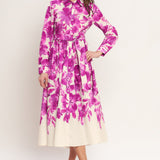 BERRY PETAL WOVEN MIDI SHIRT DRESS, Flying Tomato (online only)