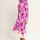 BERRY PETAL WOVEN MIDI SHIRT DRESS, Flying Tomato (online only)