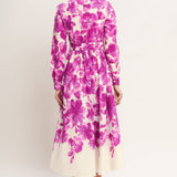 BERRY PETAL WOVEN MIDI SHIRT DRESS, Flying Tomato (online only)