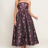 AUBERGINE CHIC JACQUARD WOVEN MIDI DRESS, Flying Tomato