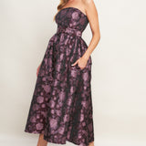 AUBERGINE CHIC JACQUARD WOVEN MIDI DRESS, Flying Tomato